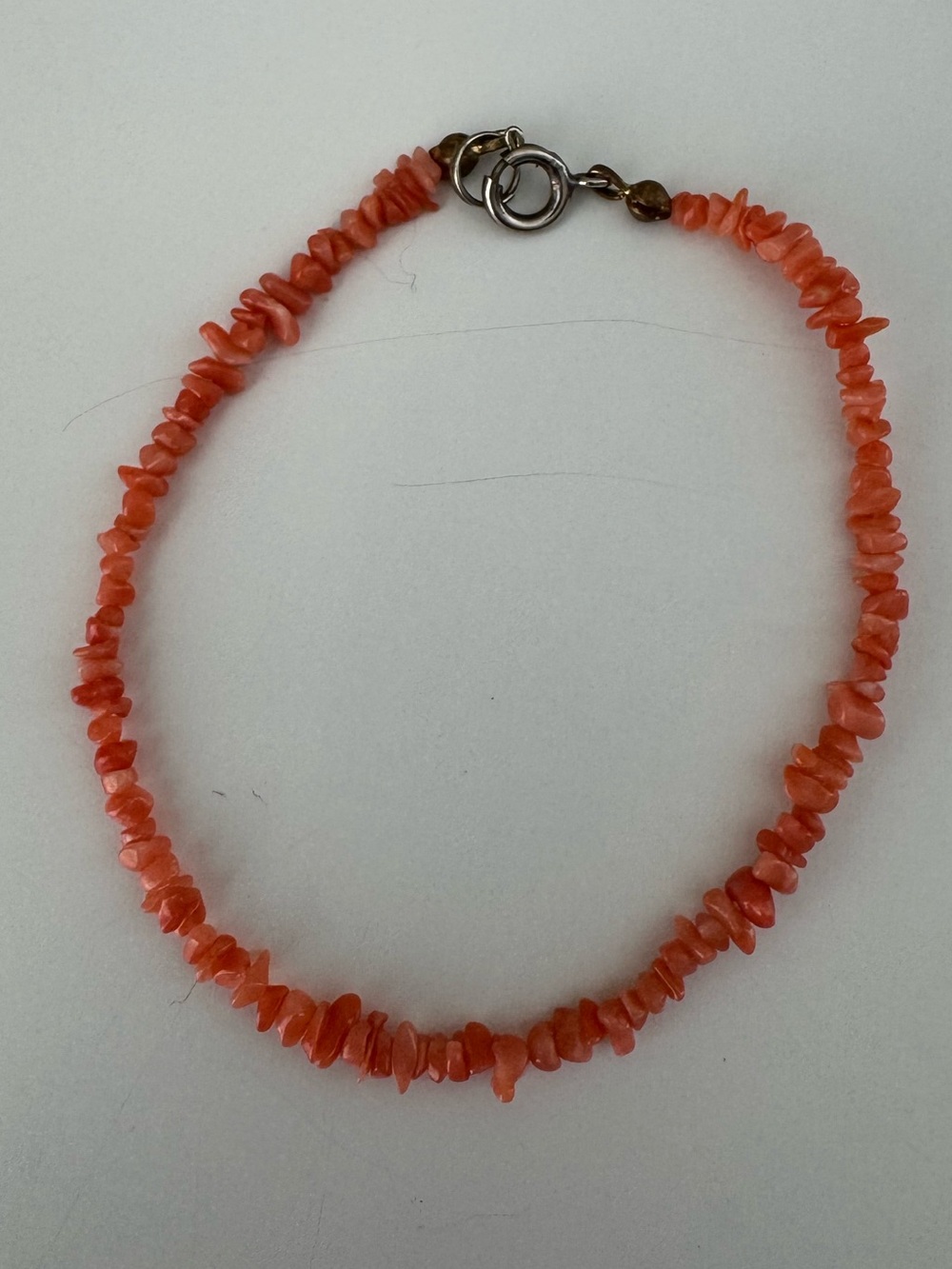 Delicate Coral Chip Bead Bracelet - Orange